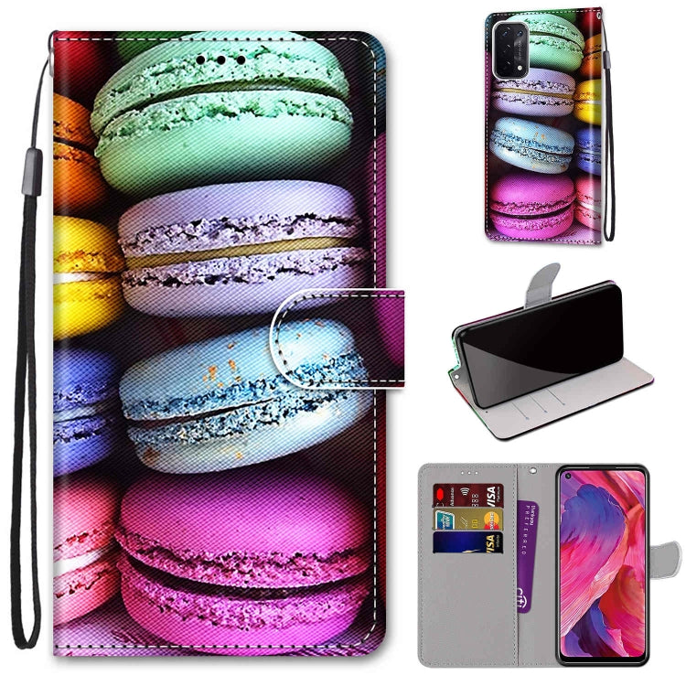 Coloured Drawing Cross Texture Horizontal Flip PU Leather Case with Holder & Card Slots & Wallet & Lanyard, For OPPO A93 5G / A93s 5G / A54 5G / A74 5G