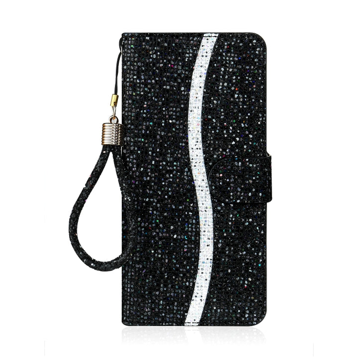 Glitter Powder Horizontal Flip Leather Case with Card Slots & Holder & Lanyard, For Google Pixel 4a 5G, For Google Pixel 5a 5G, For Xiaomi Redmi 10, For Xiaomi Redmi Note 10 5G, For Sony Xperia 10 III