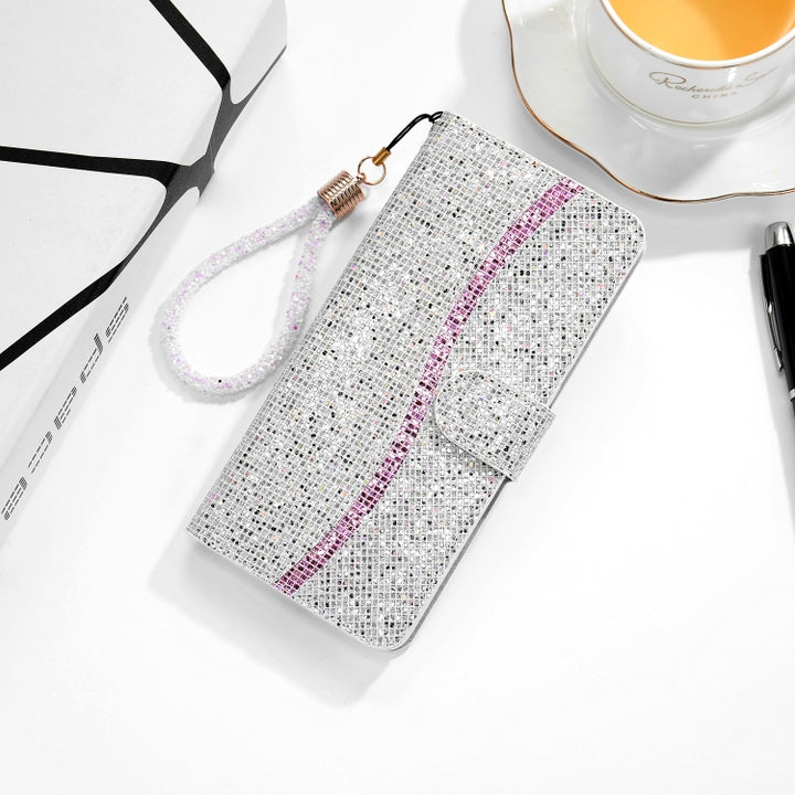 Glitter Powder Horizontal Flip Leather Case with Card Slots & Holder & Lanyard, For Google Pixel 4a 5G, For Google Pixel 5a 5G, For Xiaomi Redmi 10, For Xiaomi Redmi Note 10 5G, For Sony Xperia 10 III