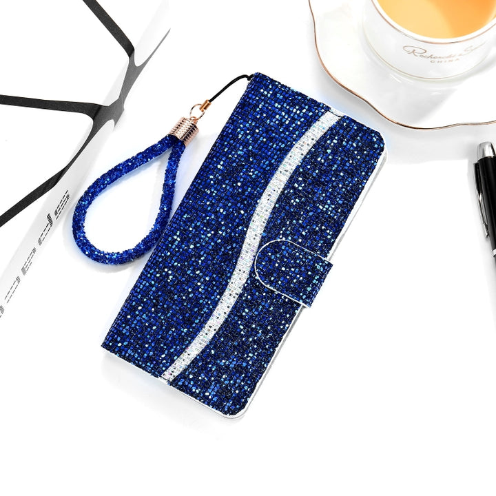 Glitter Powder Horizontal Flip Leather Case with Card Slots & Holder & Lanyard, For Google Pixel 4a 5G, For Google Pixel 5a 5G, For Xiaomi Redmi 10, For Xiaomi Redmi Note 10 5G, For Sony Xperia 10 III