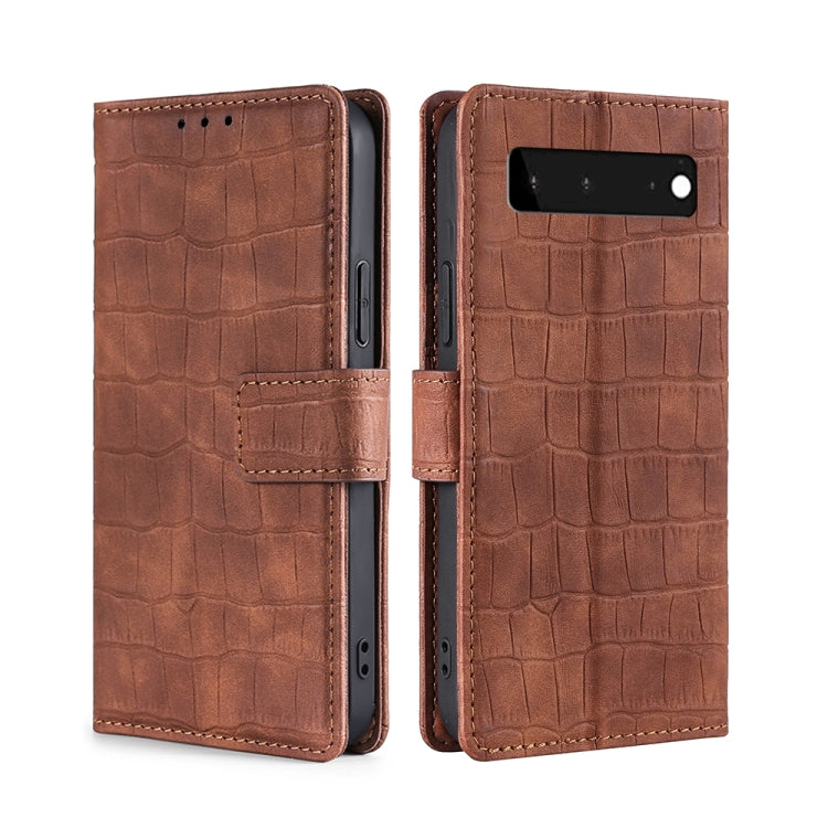 Skin Feel Crocodile Texture Magnetic Clasp Horizontal Flip PU Leather Case with Holder & Card Slots & Wallet, For Google Pixel 5A, For Google Pixel 6, For Google Pixel 6 Pro