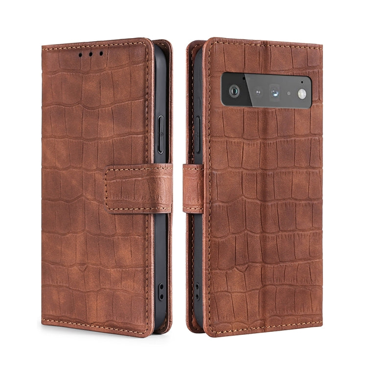 Skin Feel Crocodile Texture Magnetic Clasp Horizontal Flip PU Leather Case with Holder & Card Slots & Wallet, For Google Pixel 5A, For Google Pixel 6, For Google Pixel 6 Pro