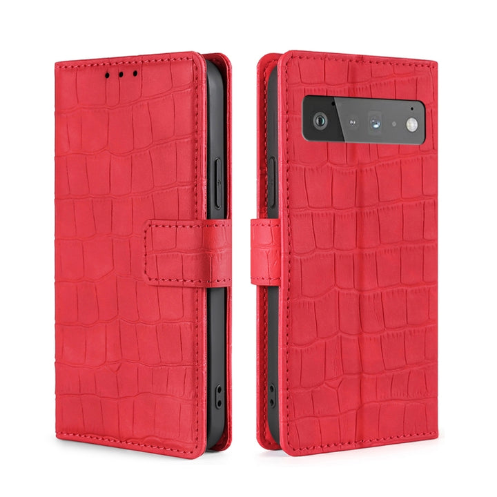 Skin Feel Crocodile Texture Magnetic Clasp Horizontal Flip PU Leather Case with Holder & Card Slots & Wallet, For Google Pixel 5A, For Google Pixel 6, For Google Pixel 6 Pro