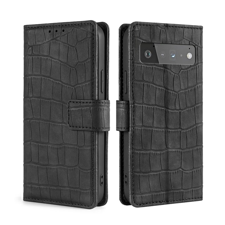 Skin Feel Crocodile Texture Magnetic Clasp Horizontal Flip PU Leather Case with Holder & Card Slots & Wallet, For Google Pixel 5A, For Google Pixel 6, For Google Pixel 6 Pro