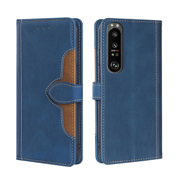 Skin Feel Straw Hat Magnetic Buckle Horizontal Flip PU Leather Case with Holder & Card Slots & Wallet, For Sony Xperia 1 III, For Sony Xperia 5 III, For Sony Xperia 10 III