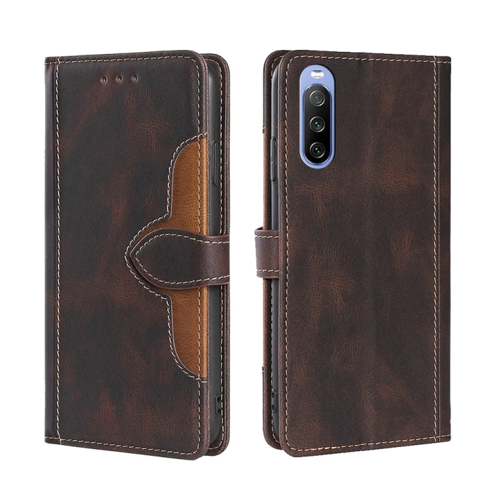 Skin Feel Straw Hat Magnetic Buckle Horizontal Flip PU Leather Case with Holder & Card Slots & Wallet, For Sony Xperia 1 III, For Sony Xperia 5 III, For Sony Xperia 10 III