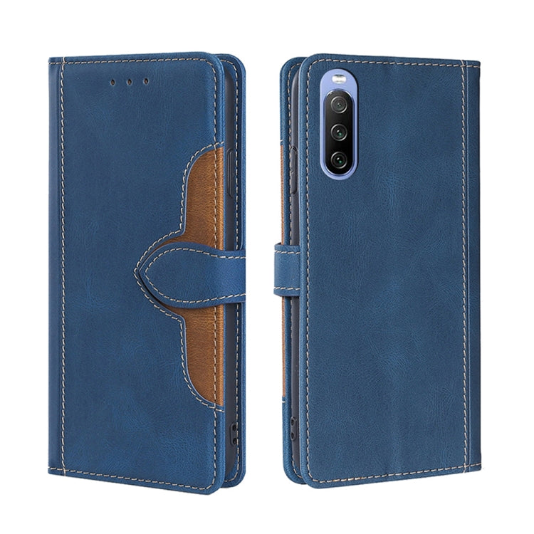 Skin Feel Straw Hat Magnetic Buckle Horizontal Flip PU Leather Case with Holder & Card Slots & Wallet, For Sony Xperia 1 III, For Sony Xperia 5 III, For Sony Xperia 10 III