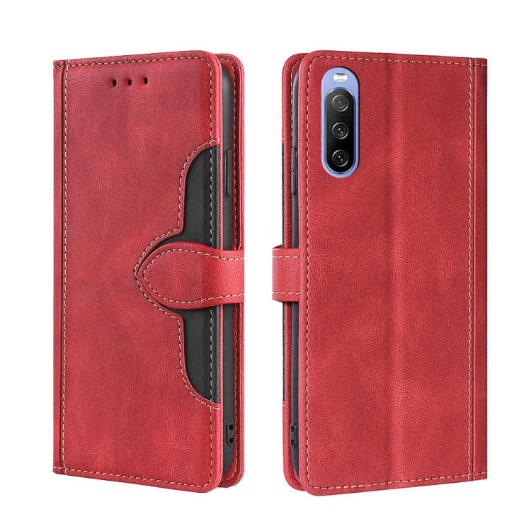 Skin Feel Straw Hat Magnetic Buckle Horizontal Flip PU Leather Case with Holder & Card Slots & Wallet, For Sony Xperia 1 III, For Sony Xperia 5 III, For Sony Xperia 10 III