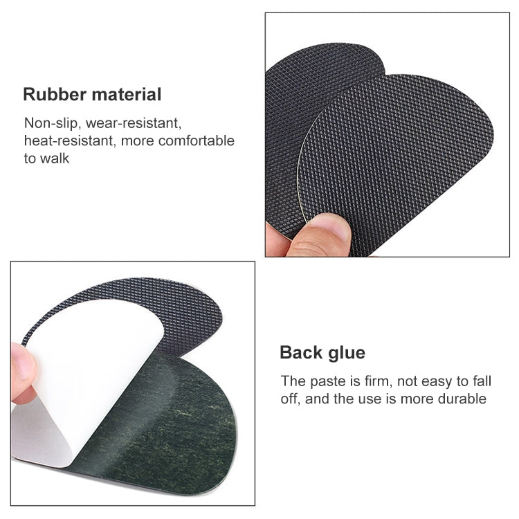 10 PCS 020 Wear-resistant Non-slip Rubber Shoe Bottom Sticker Pads High Heels Forefoot Anti-skid Pad