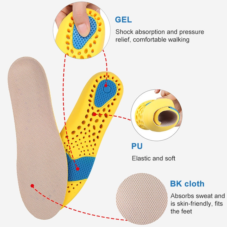 086 PU Silicone Sweat-absorbent Breathable Shock-absorbing Sports Full Shoe Pads Cuttable Increase Insole, 35-36, 37-38, 39-40, 41-42, 43-44, 45-46