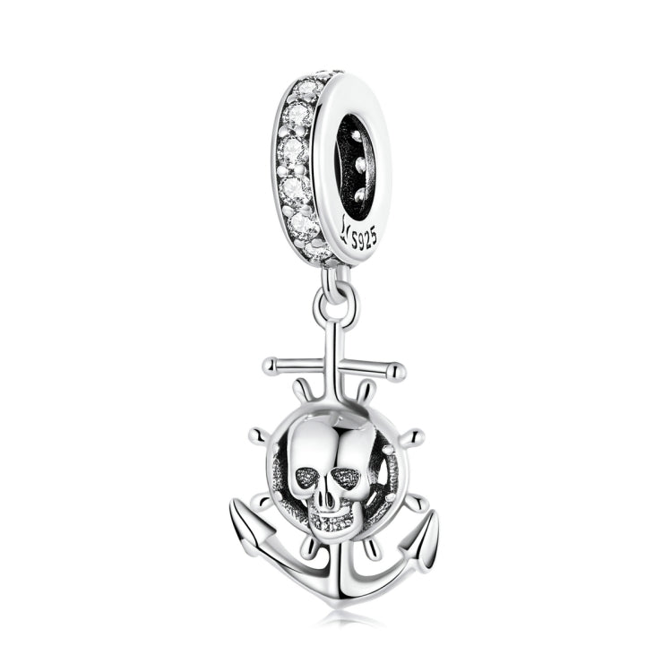 S925 Sterling Silver Pirate Skull Ship Pendant DIY Bracelet Necklace Accessories, Pirate Skull Ship