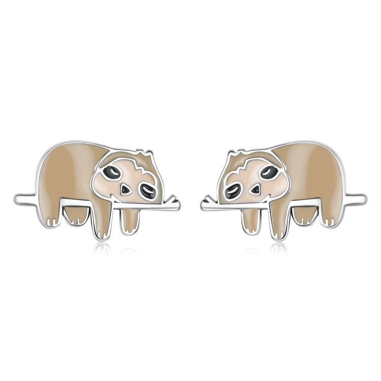 S925 Sterling Silver Cute Sloth Ear Studs Women Earrings, Cute Sloth