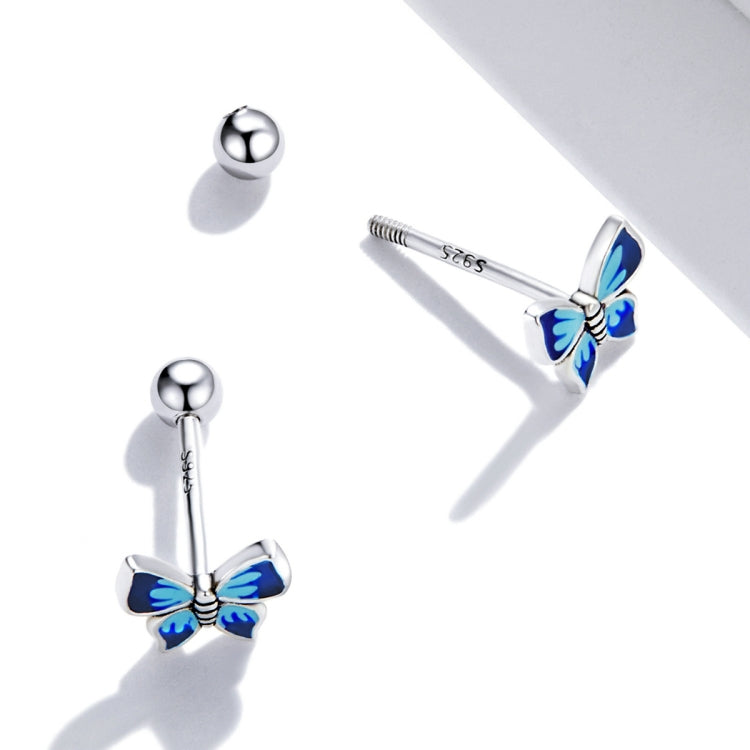 S925 Sterling Silver Butterfly Ear Studs Women Earrings, Butterfly