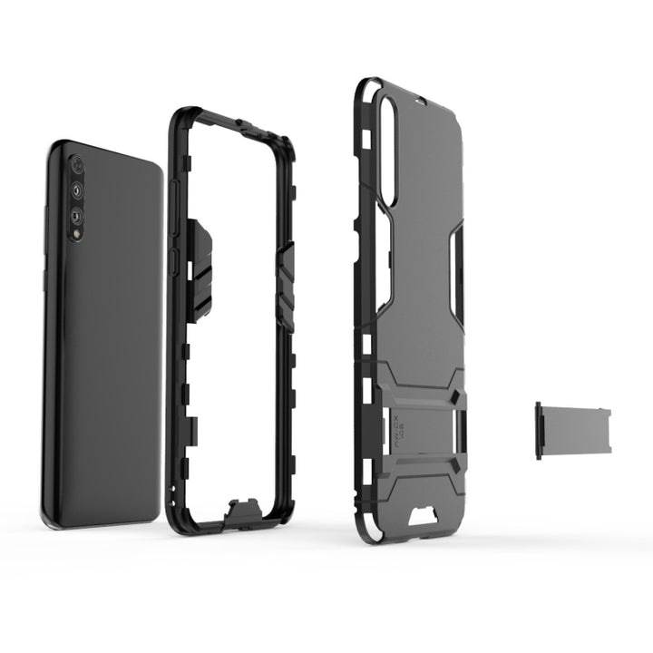 Shockproof PC + TPU Protective Case with Invisible Holder, For Huawei Enjoy 10S, For Huawei Honor 20 Lite