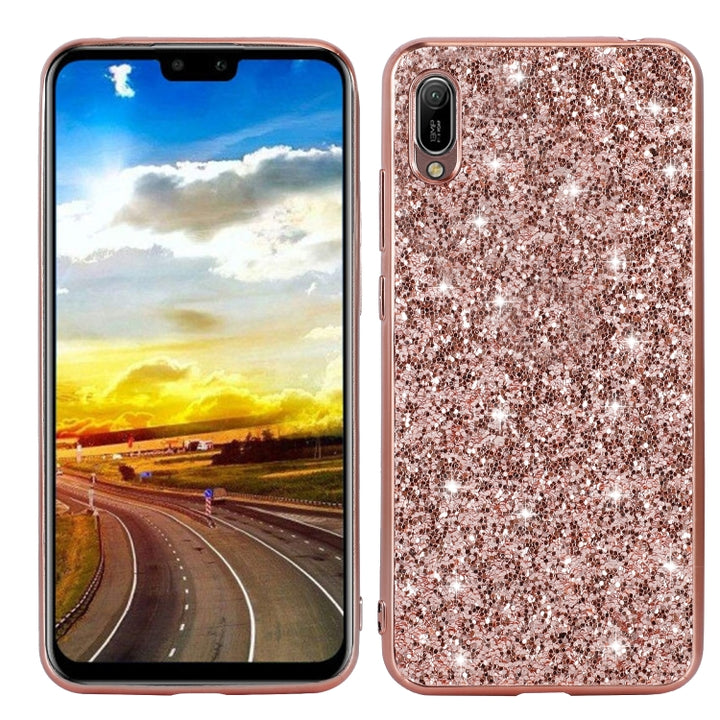 Glittery Powder Shockproof TPU Case, For Huawei Y6 Pro / Enjoy 9e, For Galaxy A10S, For Galaxy A20S