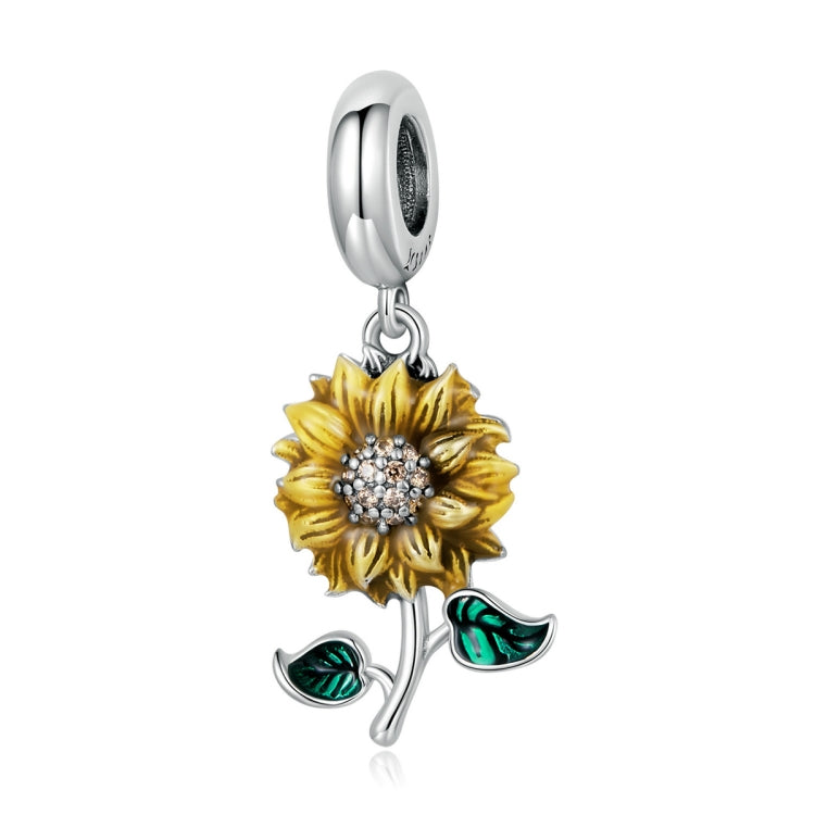 S925 Sterling Silver Sunflower Pendant DIY Bracelet Necklace Accessories, Sunflower