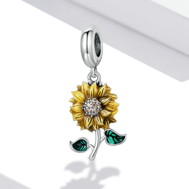 S925 Sterling Silver Sunflower Pendant DIY Bracelet Necklace Accessories, Sunflower