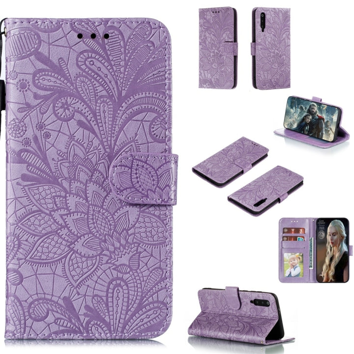 Lace Flower Horizontal Flip Leather Case with Holder & Card Slots & Wallet & Photo Frame, For Galaxy A90 5G, For Xiaomi Mi 9 Pro