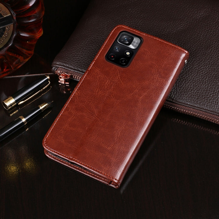 idewei Crazy Horse Texture Horizontal Flip Leather Phone Case with Holder & Card Slots & Wallet, For Xiaomi Redmi Note 11, For Xiaomi Redmi Note 11 Pro, For Samsung Galaxy M52 5G, For ZTE Blade V30 Vita