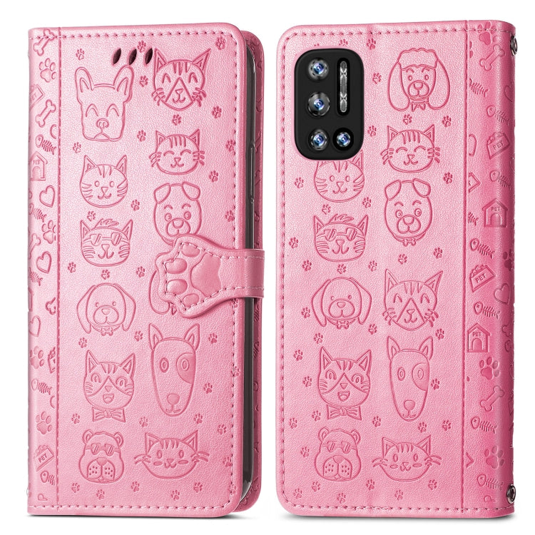 Cat and Dog Embossed Horizontal Flip Phone Leather Case with Holder & Card Slot & Wallet & Lanyard, For Doogee N40 Pro, For Infinix Zero 8, For OPPO Realme C21Y, For Vodafone Smart E11