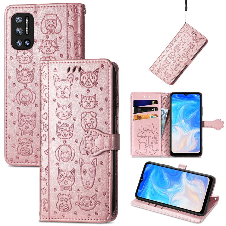 Cat and Dog Embossed Horizontal Flip Phone Leather Case with Holder & Card Slot & Wallet & Lanyard, For Doogee N40 Pro, For Infinix Zero 8, For OPPO Realme C21Y, For Vodafone Smart E11