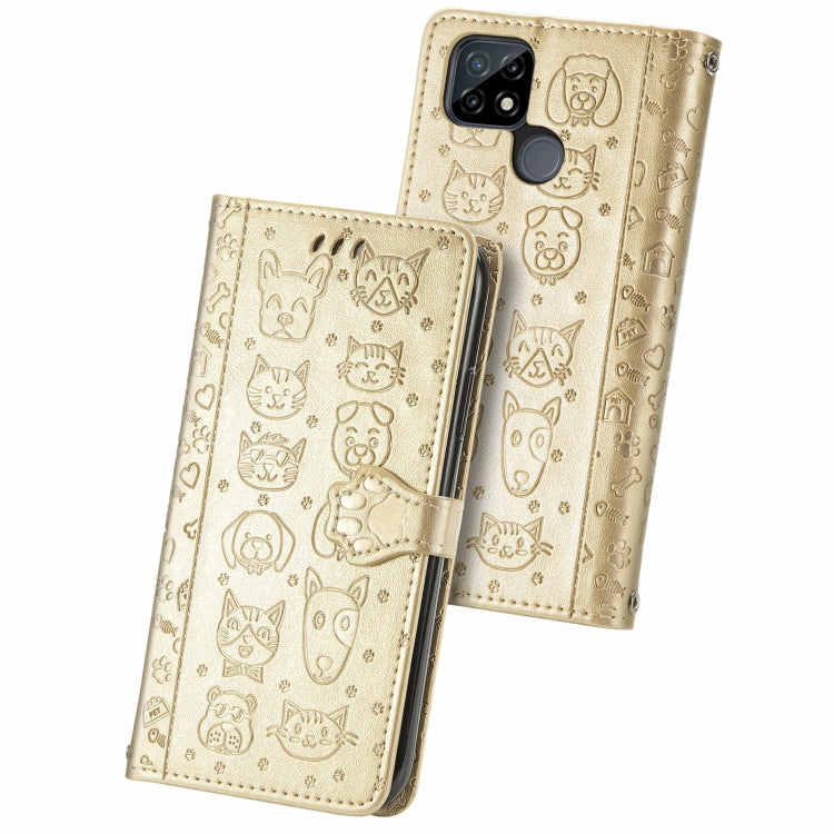 Cat and Dog Embossed Horizontal Flip Phone Leather Case with Holder & Card Slot & Wallet & Lanyard, For Doogee N40 Pro, For Infinix Zero 8, For OPPO Realme C21Y, For Vodafone Smart E11