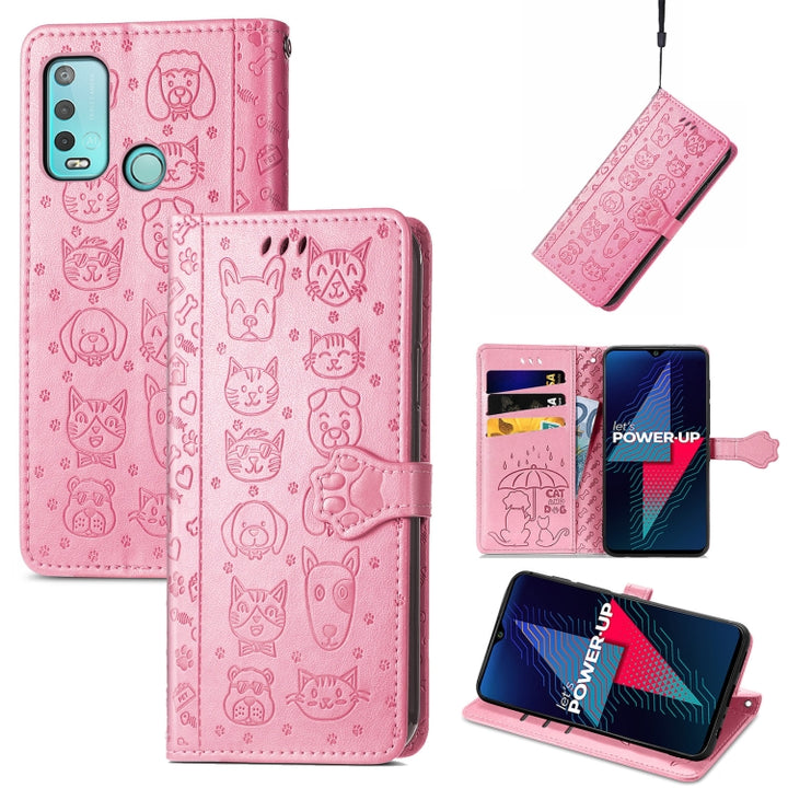 Cat and Dog Embossed Horizontal Flip Phone Leather Case with Holder & Card Slot & Wallet & Lanyard, For Wiko Power U30, For Xiaomi Mi 11T / 11T Pro, For Honor Play 5T Youth, For Google Pixel 6