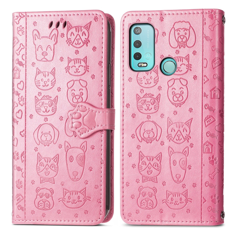 Cat and Dog Embossed Horizontal Flip Phone Leather Case with Holder & Card Slot & Wallet & Lanyard, For Wiko Power U30, For Xiaomi Mi 11T / 11T Pro, For Honor Play 5T Youth, For Google Pixel 6