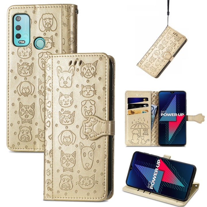 Cat and Dog Embossed Horizontal Flip Phone Leather Case with Holder & Card Slot & Wallet & Lanyard, For Wiko Power U30, For Xiaomi Mi 11T / 11T Pro, For Honor Play 5T Youth, For Google Pixel 6