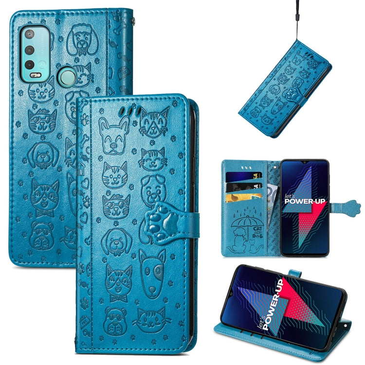 Cat and Dog Embossed Horizontal Flip Phone Leather Case with Holder & Card Slot & Wallet & Lanyard, For Wiko Power U30, For Xiaomi Mi 11T / 11T Pro, For Honor Play 5T Youth, For Google Pixel 6