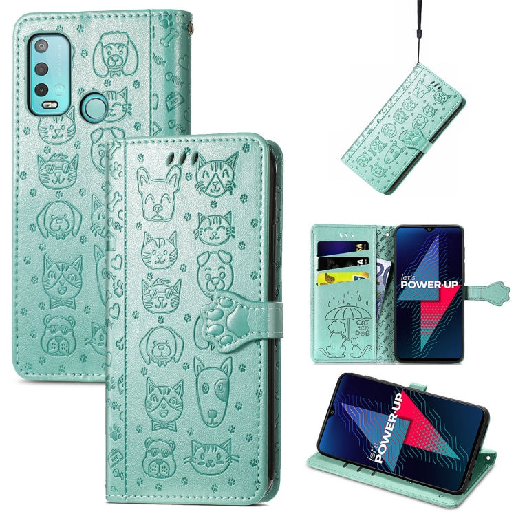 Cat and Dog Embossed Horizontal Flip Phone Leather Case with Holder & Card Slot & Wallet & Lanyard, For Wiko Power U30, For Xiaomi Mi 11T / 11T Pro, For Honor Play 5T Youth, For Google Pixel 6