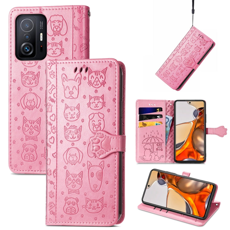 Cat and Dog Embossed Horizontal Flip Phone Leather Case with Holder & Card Slot & Wallet & Lanyard, For Wiko Power U30, For Xiaomi Mi 11T / 11T Pro, For Honor Play 5T Youth, For Google Pixel 6