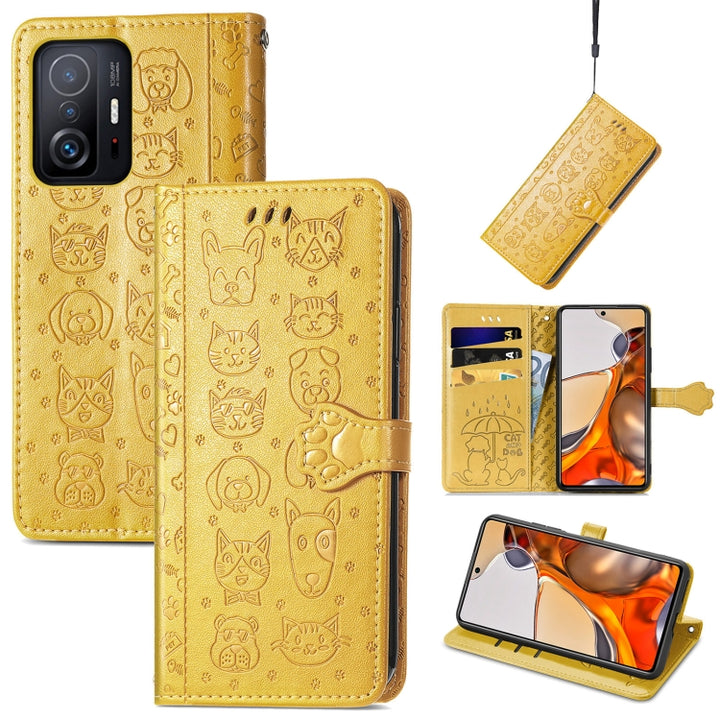 Cat and Dog Embossed Horizontal Flip Phone Leather Case with Holder & Card Slot & Wallet & Lanyard, For Wiko Power U30, For Xiaomi Mi 11T / 11T Pro, For Honor Play 5T Youth, For Google Pixel 6