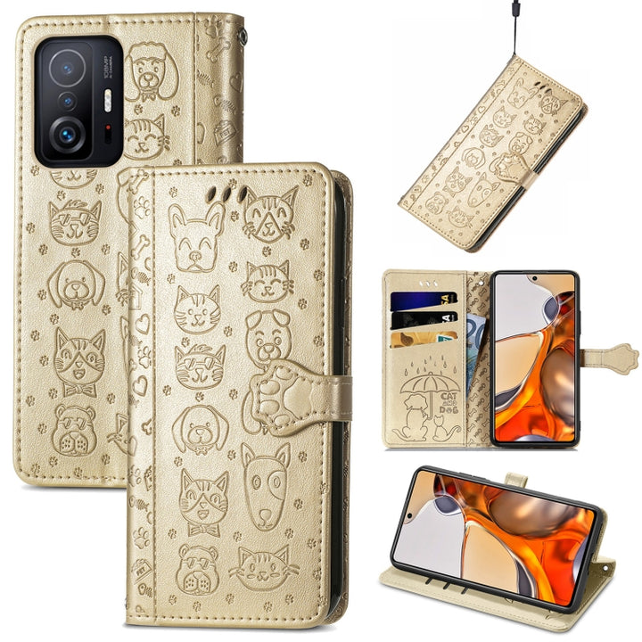 Cat and Dog Embossed Horizontal Flip Phone Leather Case with Holder & Card Slot & Wallet & Lanyard, For Wiko Power U30, For Xiaomi Mi 11T / 11T Pro, For Honor Play 5T Youth, For Google Pixel 6