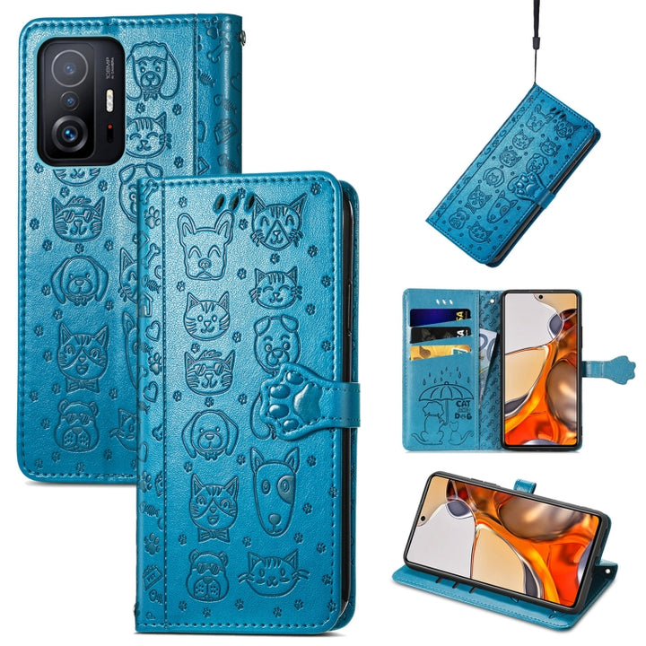 Cat and Dog Embossed Horizontal Flip Phone Leather Case with Holder & Card Slot & Wallet & Lanyard, For Wiko Power U30, For Xiaomi Mi 11T / 11T Pro, For Honor Play 5T Youth, For Google Pixel 6