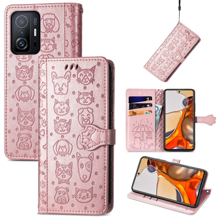 Cat and Dog Embossed Horizontal Flip Phone Leather Case with Holder & Card Slot & Wallet & Lanyard, For Wiko Power U30, For Xiaomi Mi 11T / 11T Pro, For Honor Play 5T Youth, For Google Pixel 6