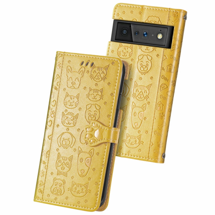 Cat and Dog Embossed Horizontal Flip Phone Leather Case with Holder & Card Slot & Wallet & Lanyard, For Wiko Power U30, For Xiaomi Mi 11T / 11T Pro, For Honor Play 5T Youth, For Google Pixel 6