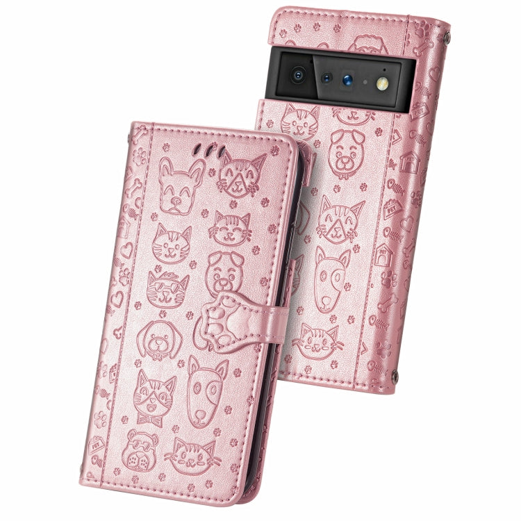 Cat and Dog Embossed Horizontal Flip Phone Leather Case with Holder & Card Slot & Wallet & Lanyard, For Wiko Power U30, For Xiaomi Mi 11T / 11T Pro, For Honor Play 5T Youth, For Google Pixel 6