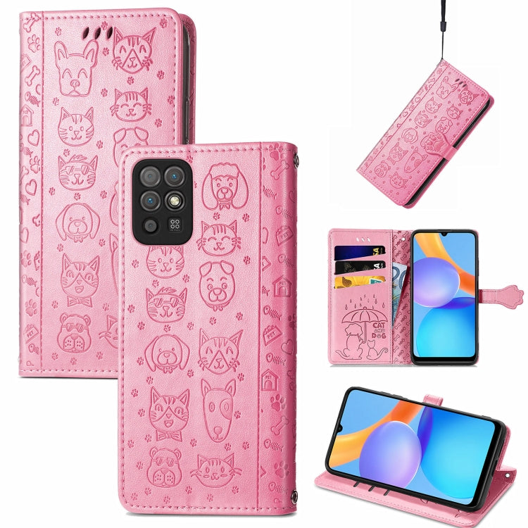 Cat and Dog Embossed Horizontal Flip Phone Leather Case with Holder & Card Slot & Wallet & Lanyard, For Wiko Power U30, For Xiaomi Mi 11T / 11T Pro, For Honor Play 5T Youth, For Google Pixel 6