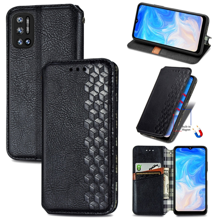 Cubic Grid Pressed Horizontal Flip Magnetic Leather Case with Holder & Card Slots & Wallet, For Doogee N40 Pro, For Infinix Zero 8, For OPPO Realme C21Y, For Vodafone Smart E11, For Wiko Power U30