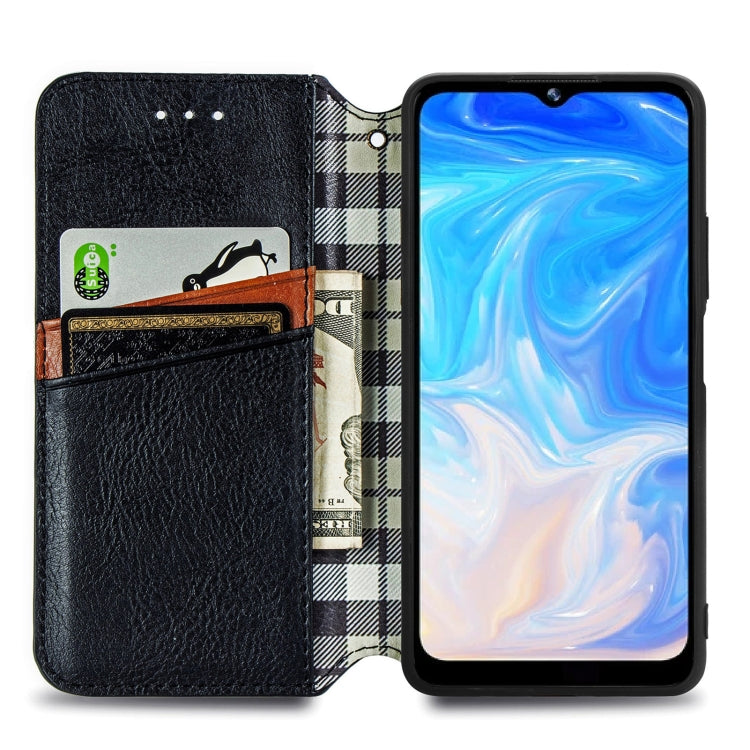 Cubic Grid Pressed Horizontal Flip Magnetic Leather Case with Holder & Card Slots & Wallet, For Doogee N40 Pro, For Infinix Zero 8, For OPPO Realme C21Y, For Vodafone Smart E11, For Wiko Power U30