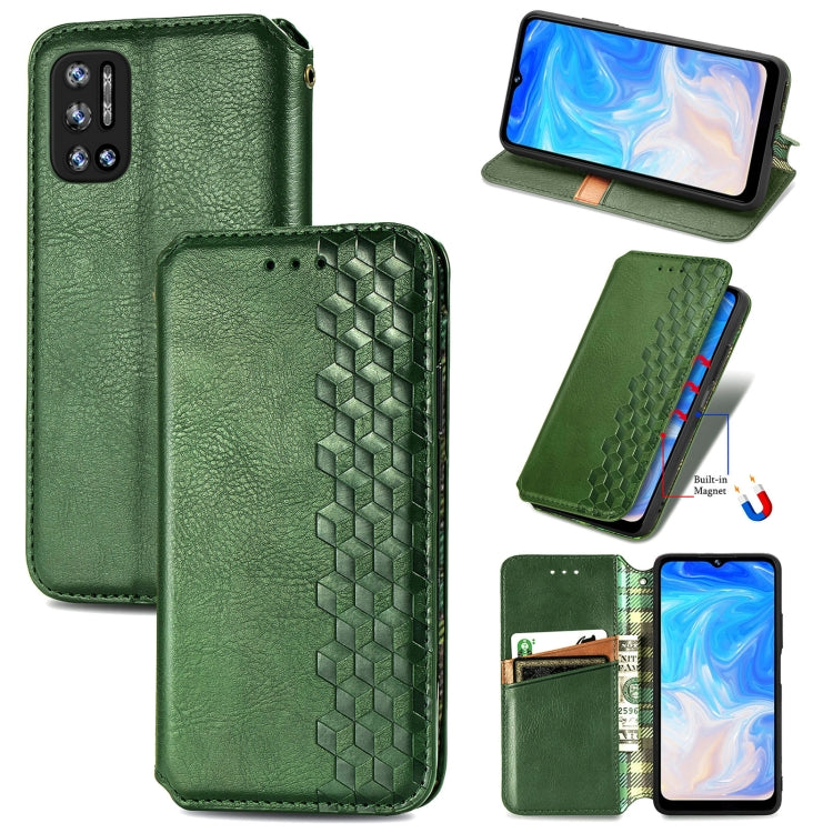 Cubic Grid Pressed Horizontal Flip Magnetic Leather Case with Holder & Card Slots & Wallet, For Doogee N40 Pro, For Infinix Zero 8, For OPPO Realme C21Y, For Vodafone Smart E11, For Wiko Power U30