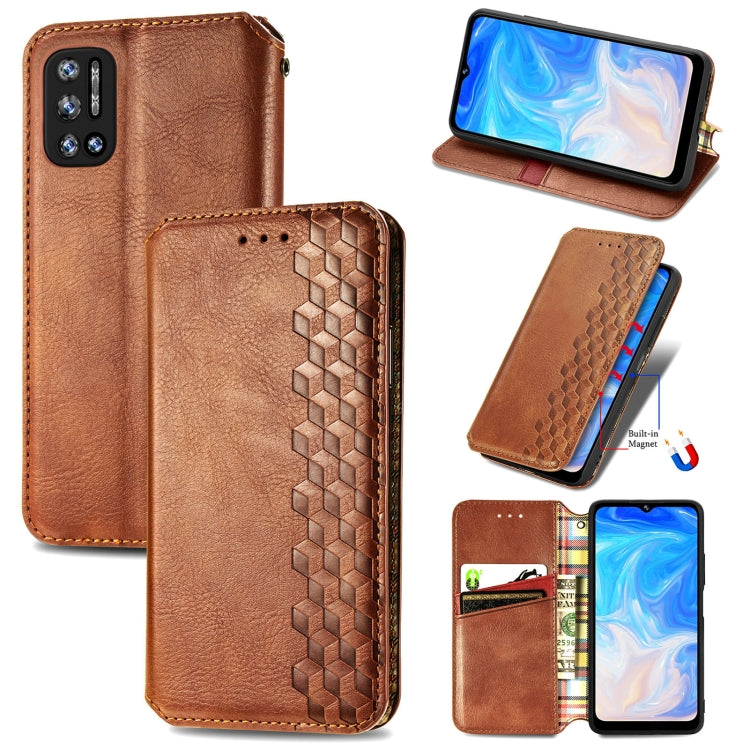 Cubic Grid Pressed Horizontal Flip Magnetic Leather Case with Holder & Card Slots & Wallet, For Doogee N40 Pro, For Infinix Zero 8, For OPPO Realme C21Y, For Vodafone Smart E11, For Wiko Power U30