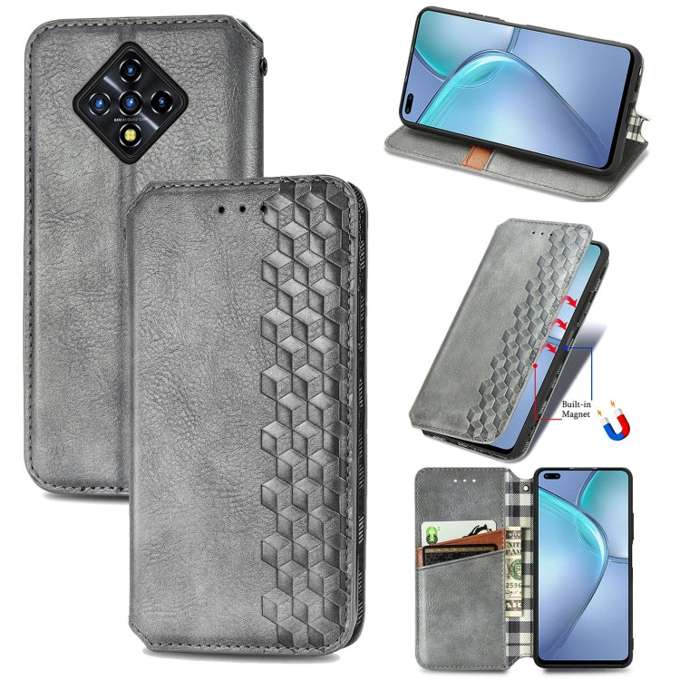 Cubic Grid Pressed Horizontal Flip Magnetic Leather Case with Holder & Card Slots & Wallet, For Doogee N40 Pro, For Infinix Zero 8, For OPPO Realme C21Y, For Vodafone Smart E11, For Wiko Power U30