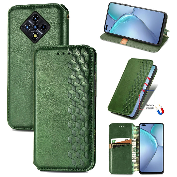 Cubic Grid Pressed Horizontal Flip Magnetic Leather Case with Holder & Card Slots & Wallet, For Doogee N40 Pro, For Infinix Zero 8, For OPPO Realme C21Y, For Vodafone Smart E11, For Wiko Power U30