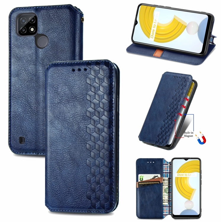 Cubic Grid Pressed Horizontal Flip Magnetic Leather Case with Holder & Card Slots & Wallet, For Doogee N40 Pro, For Infinix Zero 8, For OPPO Realme C21Y, For Vodafone Smart E11, For Wiko Power U30