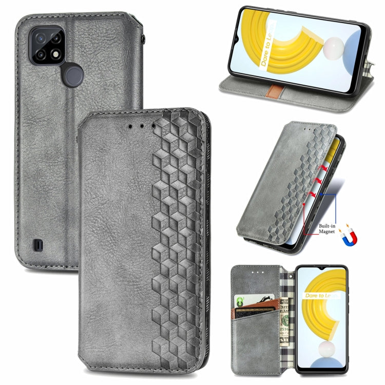 Cubic Grid Pressed Horizontal Flip Magnetic Leather Case with Holder & Card Slots & Wallet, For Doogee N40 Pro, For Infinix Zero 8, For OPPO Realme C21Y, For Vodafone Smart E11, For Wiko Power U30