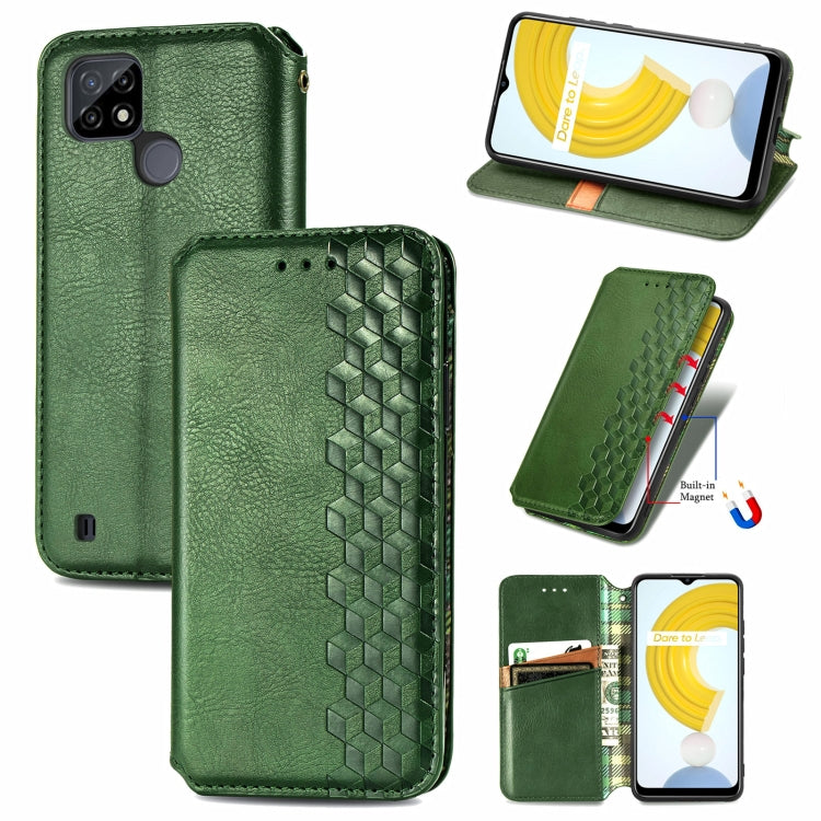 Cubic Grid Pressed Horizontal Flip Magnetic Leather Case with Holder & Card Slots & Wallet, For Doogee N40 Pro, For Infinix Zero 8, For OPPO Realme C21Y, For Vodafone Smart E11, For Wiko Power U30