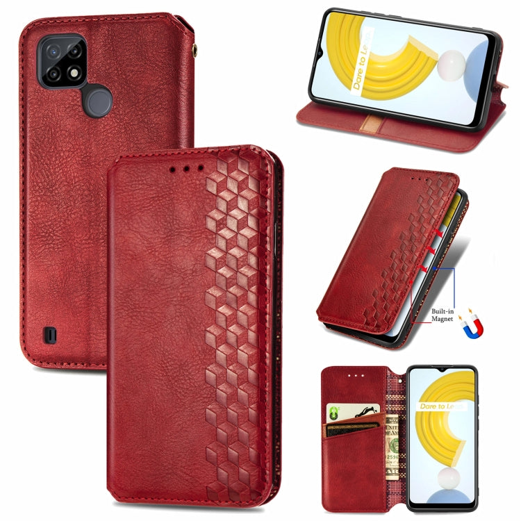 Cubic Grid Pressed Horizontal Flip Magnetic Leather Case with Holder & Card Slots & Wallet, For Doogee N40 Pro, For Infinix Zero 8, For OPPO Realme C21Y, For Vodafone Smart E11, For Wiko Power U30