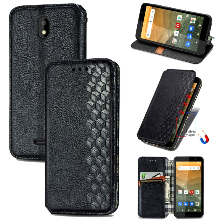 Cubic Grid Pressed Horizontal Flip Magnetic Leather Case with Holder & Card Slots & Wallet, For Doogee N40 Pro, For Infinix Zero 8, For OPPO Realme C21Y, For Vodafone Smart E11, For Wiko Power U30